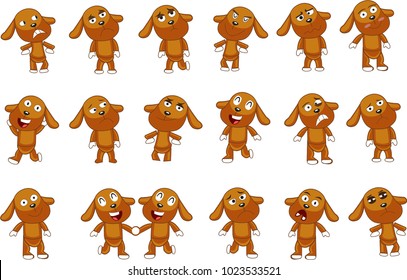 Cute Dog Expression Cartoon Sticker Design