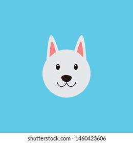 Cute dog face, Adorable little dog portrait, simple vector illustration. Modern icon or logo