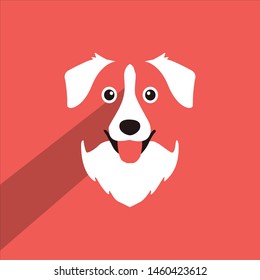 Cute dog face, Adorable little dog portrait, simple vector illustration. Modern icon or logo