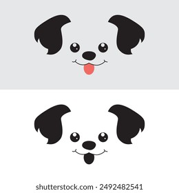 Cute dog face art vector for t-shirts design, logo icon.