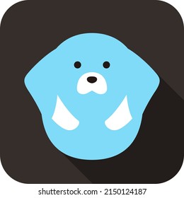 Cute dog face and body flach design, Vektorgrafik