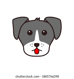 Cute dog face cartoon illustration isolated on white background 