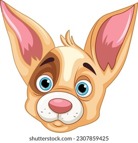 Cute dog face cartoon isolated illustration