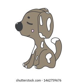 Cute dog face childish print. Perfect for t-shirt, apparel, cards, poster, nursery decoration. Vector Illustration