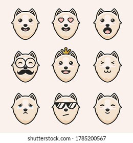 Cute dog face designs that are packaged in one package