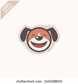 Cute dog face emoticon emoji expression Illustration. Scalable and editable vector.	