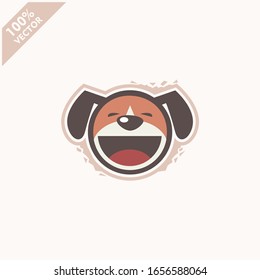 Cute dog face emoticon emoji expression Illustration. Scalable and editable vector.	