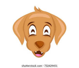 Cute Dog Face Emoticon Emoji Expression Illustration - Loud Out Laugh