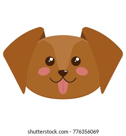 Cute dog face. Flat style vector illustration

