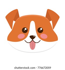 Cute dog face. Flat style vector illustration
