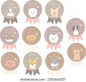 Cute dog face gift sticker set
