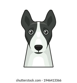 Cute Dog Face Icon. Cartoon Style on White Background Vector