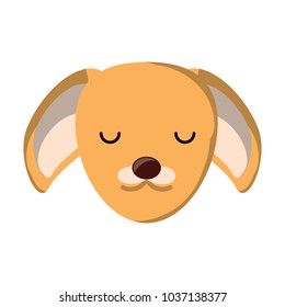 cute dog face icon over white background, colorful design vector illustration