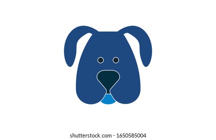 Cute dog face icon over white background vector illustration.