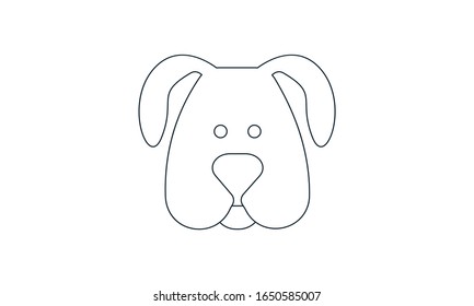 Icono de la cara de perro sobre ilustración vectorial de fondo blanco.