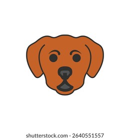 Cute Dog Face Icon Pet Emoji Vector Illustration