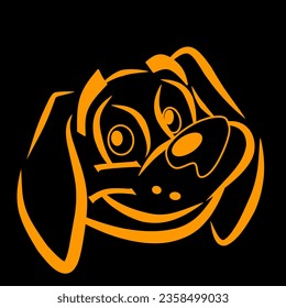 cute dog face icon vector illustration. Cute cartoon dog Beautiful animal. Dog lover. Pedigree pet vector illustration. Fit for Veterinary icon. Dog logo.