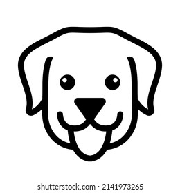 cute dog face line art minimal Logo Icon puppy head vector illustration 