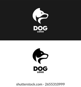 Cute Dog Face Logo Konzept