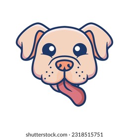 Logo De La Cara De Perro Cuto Aislado En Fondo Blanco