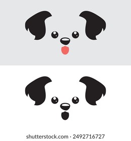 Cute Dog face logo isolated.dog t-shirts design.