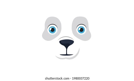 Cute dog face on white background