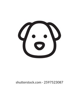 cute dog face on white background