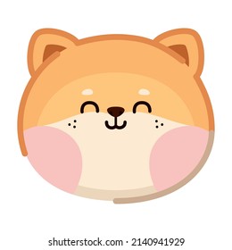 cute dog face over white
