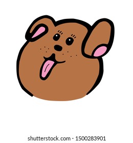 cute dog face, vector graphics, minimalism 