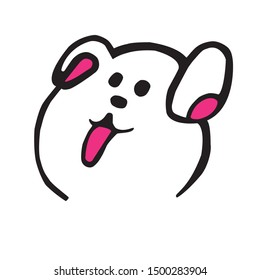 cute dog face, vector graphics, minimalism 