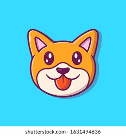 Cute Dog Face Vector Icon Illustration. Breed of Dog Face. Animal Icon Concept White Isolated. Flat Cartoon Style Suitable for Web Landing Page, Banner, Flyer, Sticker, Card, Background