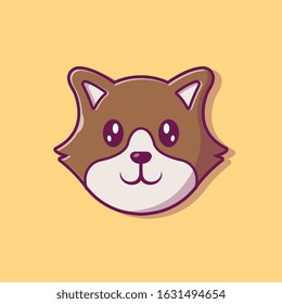 Cute Dog Face Vector Icon Illustration. Breed of Dog Face. Animal Icon Concept White Isolated. Flat Cartoon Style Suitable for Web Landing Page, Banner, Flyer, Sticker, Card, Background