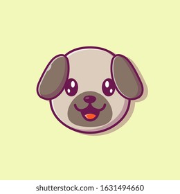 Cute Dog Face Vector Icon Illustration. Breed of Dog Face. Animal Icon Concept White Isolated. Flat Cartoon Style Suitable for Web Landing Page, Banner, Flyer, Sticker, Card, Background