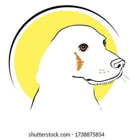cute dog face vector illustration 