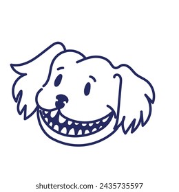Cara de perro lindo ilustración vectorial.