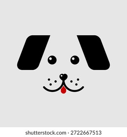 Cute Dog Face. Vector illustration