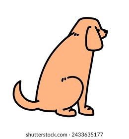 cute dog facing backwards transparent background vector illustration	