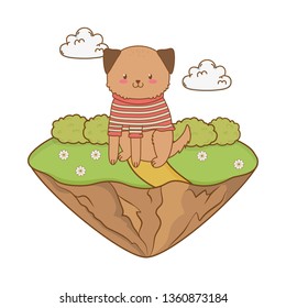 cute dog in the field woodland character