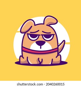 süße Hunde flach Gesicht Maskottchen Vektorsymbol Illustration. mit hochwertiger Cartoon-Qualität.