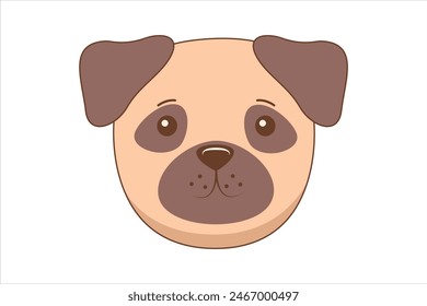 Cute Dog Flat Sticker Design