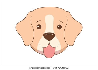 Cute Dog Flat Sticker Design