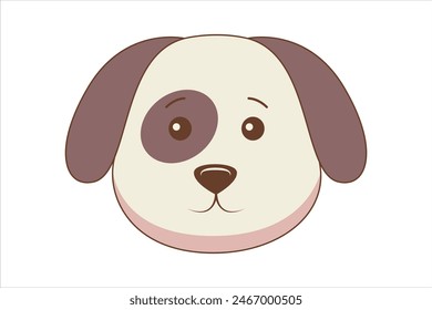 Cute Dog Flat Sticker Design