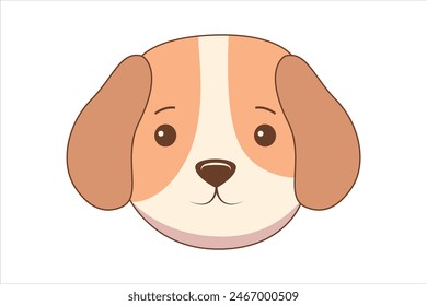 Cute Dog Flat Sticker Design