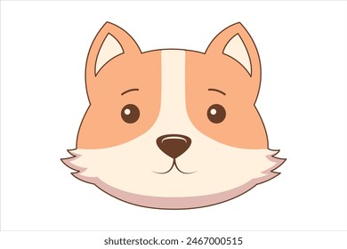 Cute Dog Flat Sticker Design