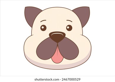 Cute Dog Flat Sticker Design