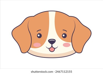 Cute Dog Flat Sticker Design