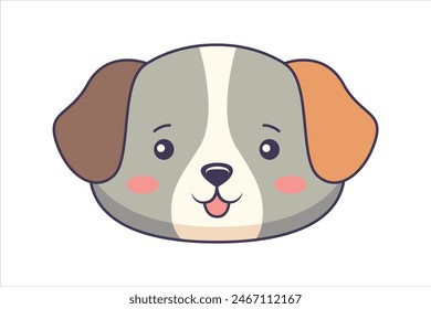 Cute Dog Flat Sticker Design