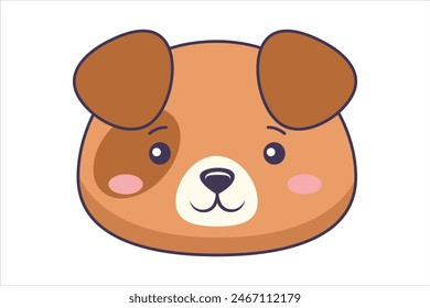 Cute Dog Flat Sticker Design