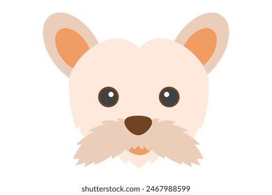 Cute Dog Flat Sticker Design