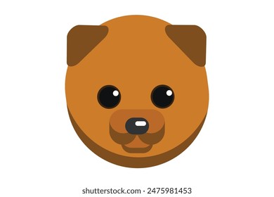 Cute Dog Flat Sticker Design